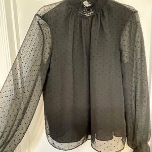 Black lace top with high neck